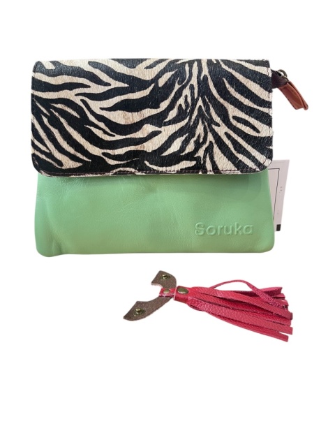 Torebka skórzana Soruka Zebra Mint