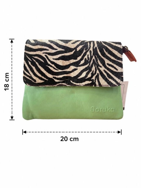 Torebka skórzana Soruka Zebra Mint