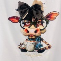 T-shirt Vayana Krowa z kawą - biała, rozmiar 3